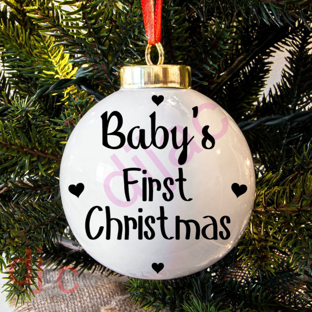 Baby's First Christmas / Christmas Bauble Vinyl Decal D5