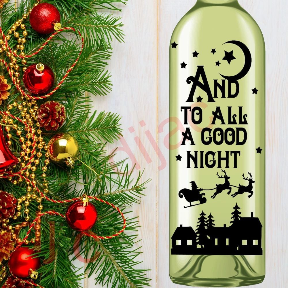 AND TO ALL A GOODNIGHT<br>8 x 17.5 cm decal