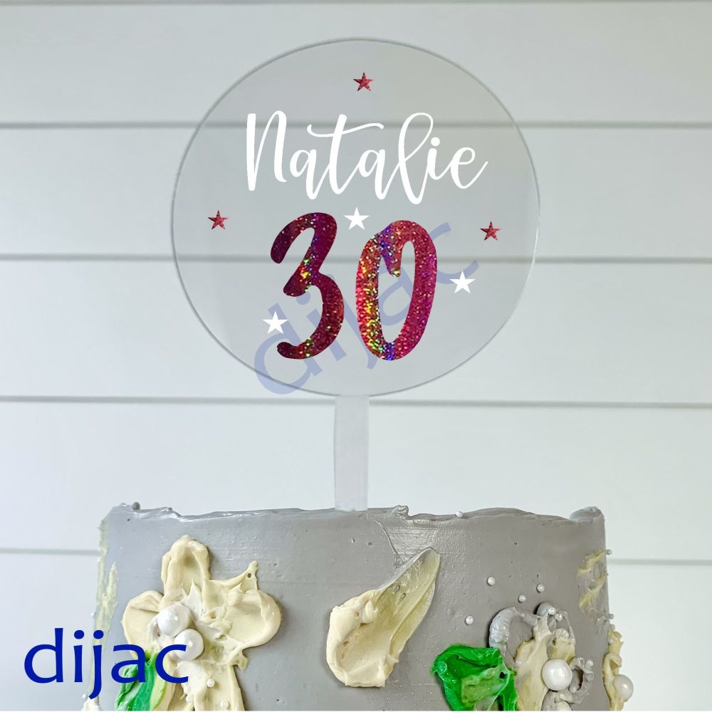 PADDLE CAKE TOPPER PTNN1Name with Number10 cm