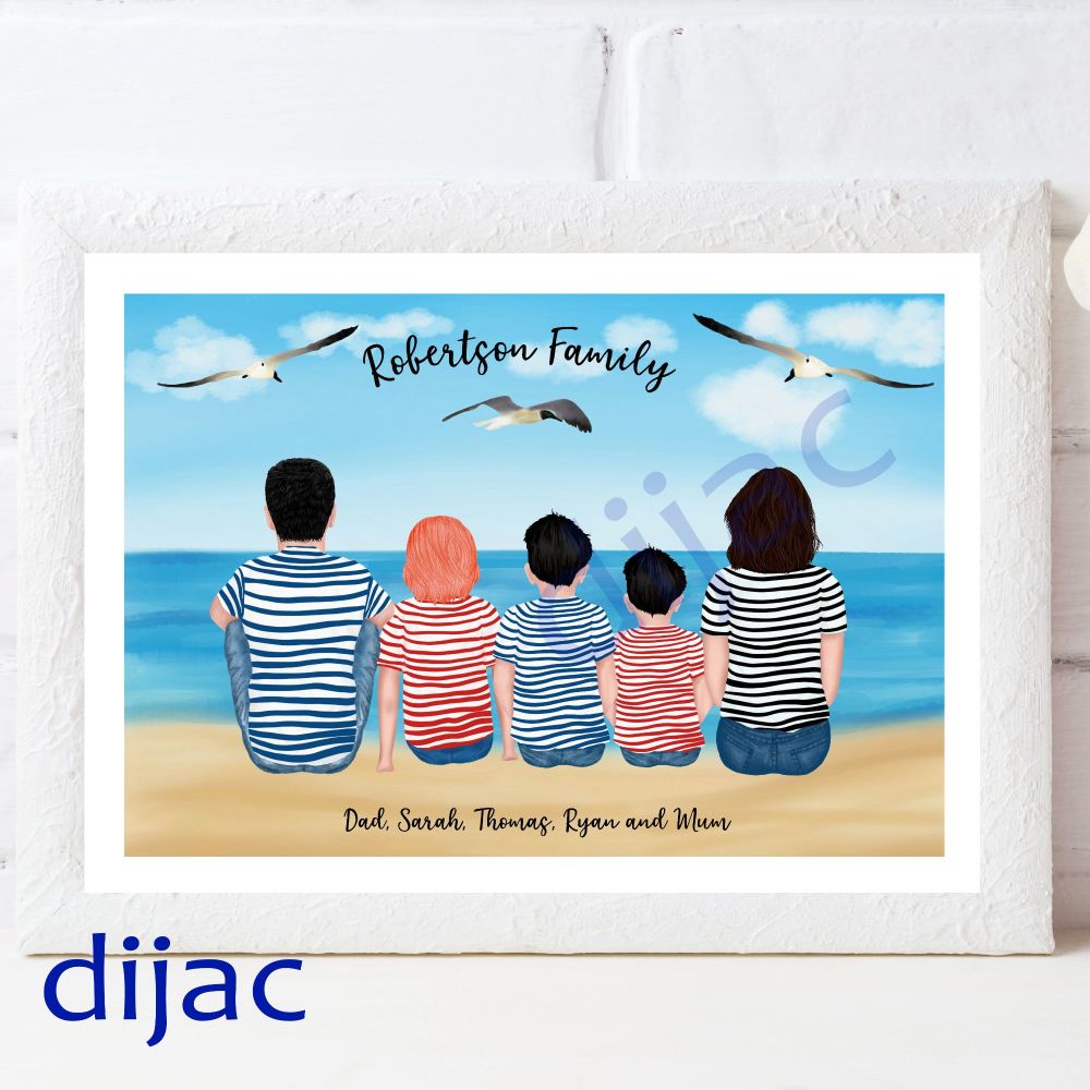5 CHARACTER BEACH FAMILY PRINT