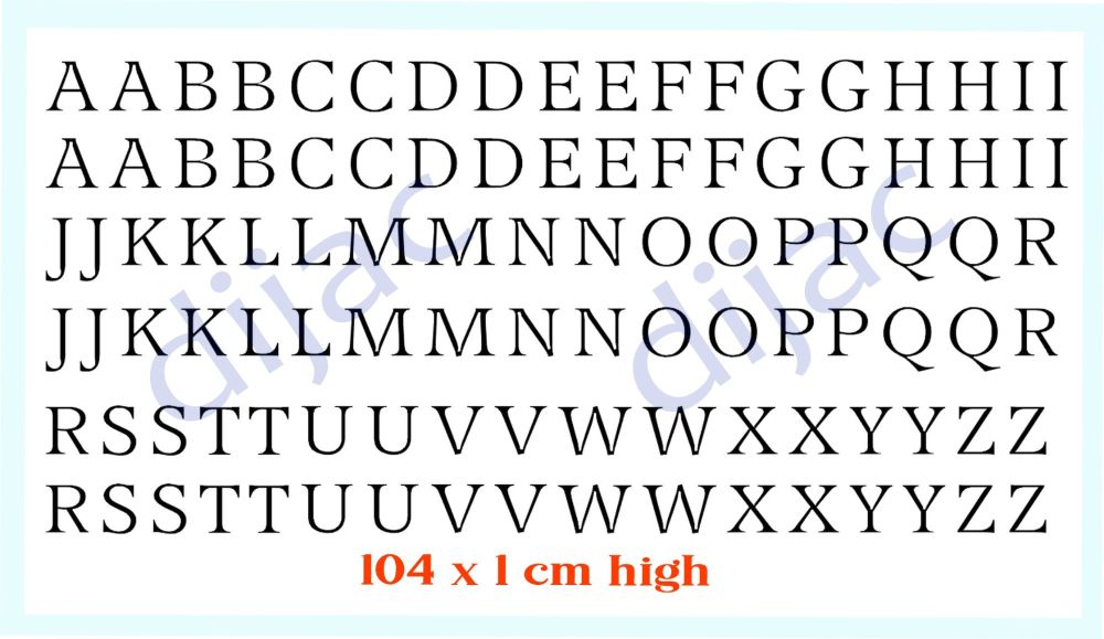 SMALL ALPHABET LETTERS x 104<br>1 cm high