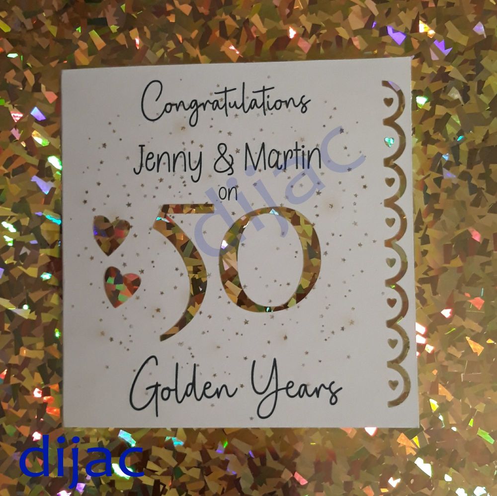 Golden Wedding Anniversary Card GCA6