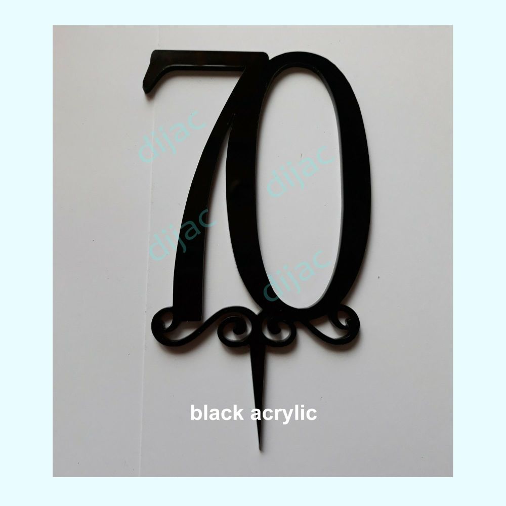 CLEARANCE<BR>NUMBER 70<BR>BLACK ACRYLIC