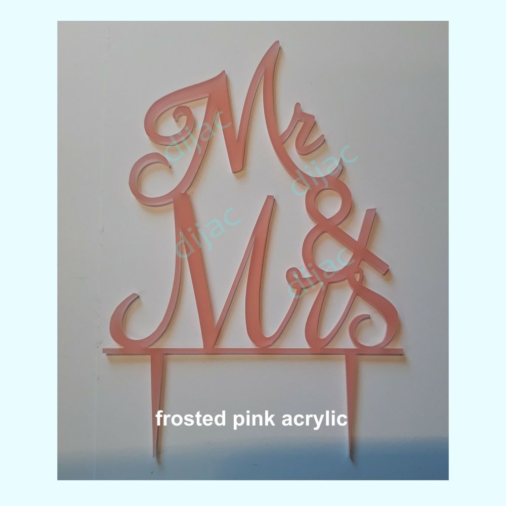 CLEARANCEMr & MrsFROSTED PINK ACRYLIC