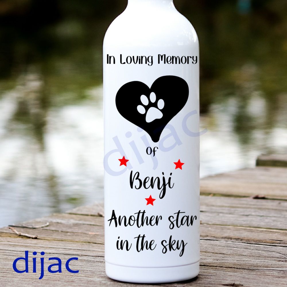 IN LOVING MEMORY<BR>PET MEMORIAL<br>PERSONALISED<br>8 x 17.5 cm