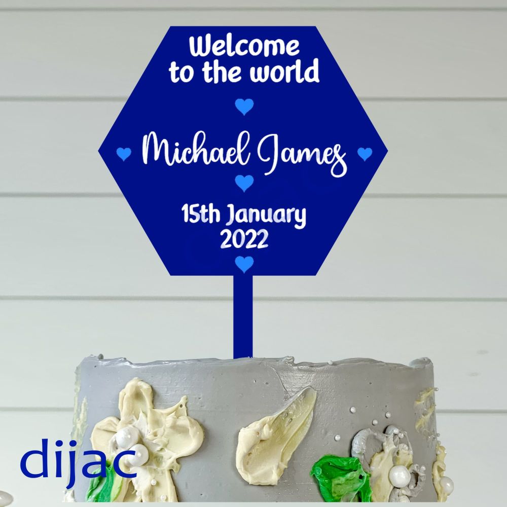 PADDLE CAKE TOPPER HPTWB1Welcome Baby10 cm