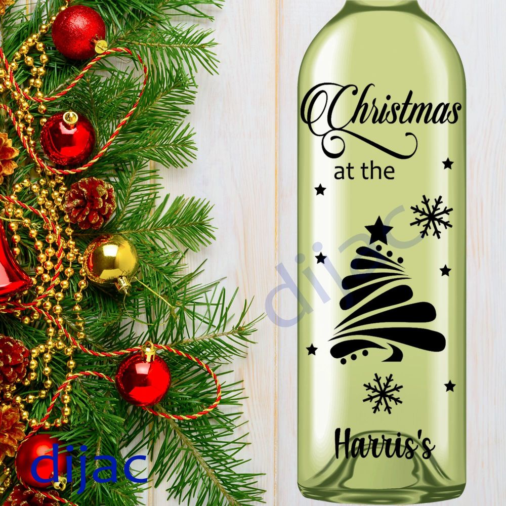 CHRISTMAS AT THE ...<br>Personalised<br>8 x 17.5 cm decal