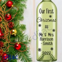 OUR FIRST CHRISTMAS AS MR & MRS<br>Personalised<br>8 x 17.5 cm decal