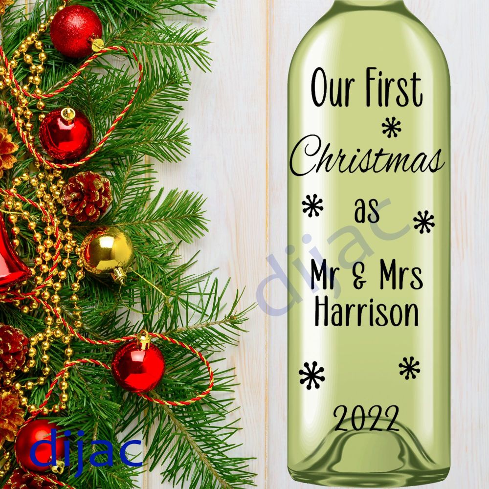 First Christmas As Mr & Mrs / Personalised Christmas Decal