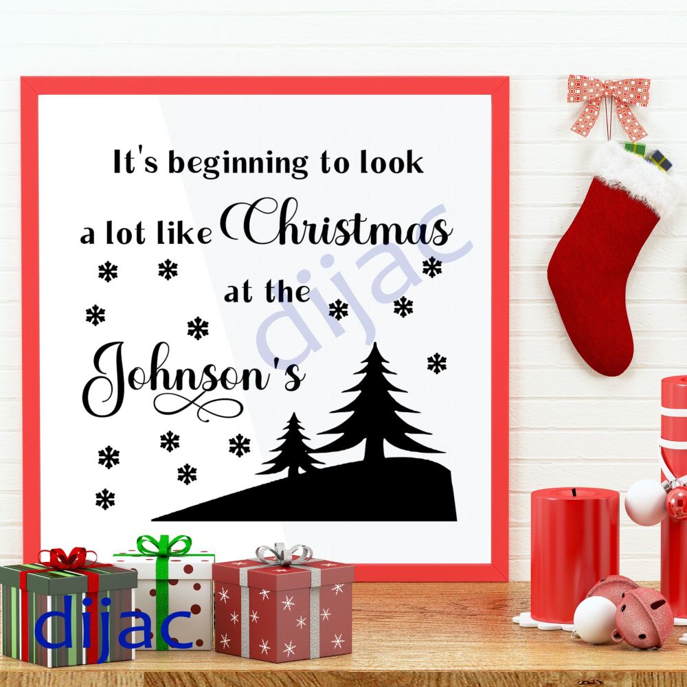 IT'S BEGINNING TO LOOK A LOT LIKE CHRISTMAS AT THE...<br>Personalised decal