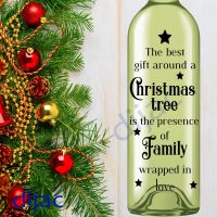 THE BEST GIFT AROUND THE CHRISTMAS TREE<br>8 x 17.5 cm decal