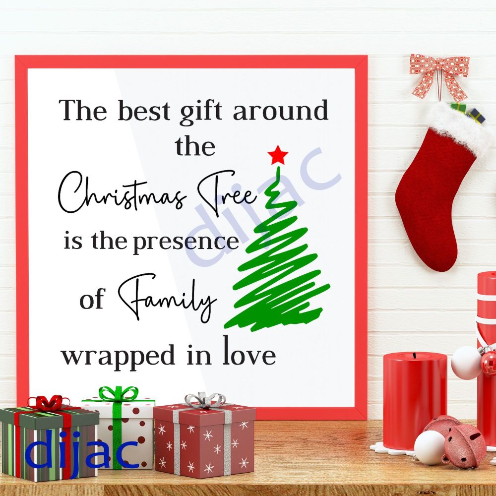 THE BEST GIFT AROUND A CHRISTMAS TREE<br>15 x 15 cm
