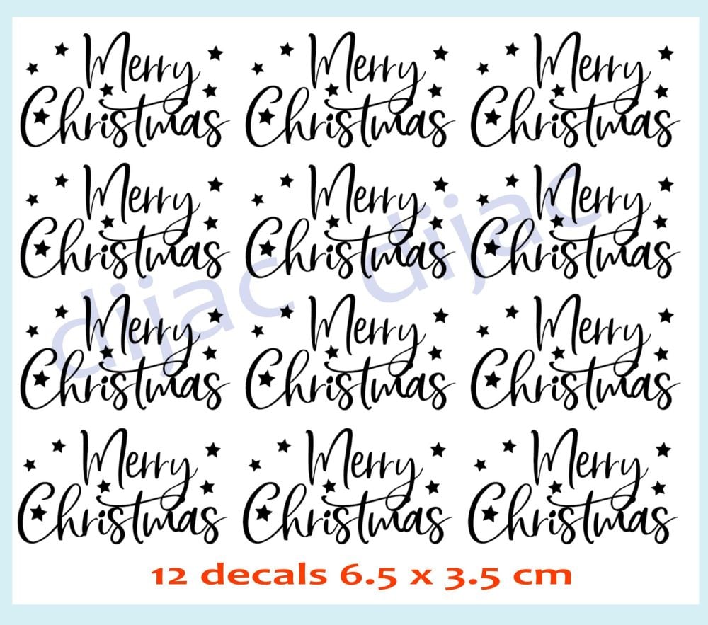 Merry Christmas / Christmas Vinyl Decals x 12 D2
