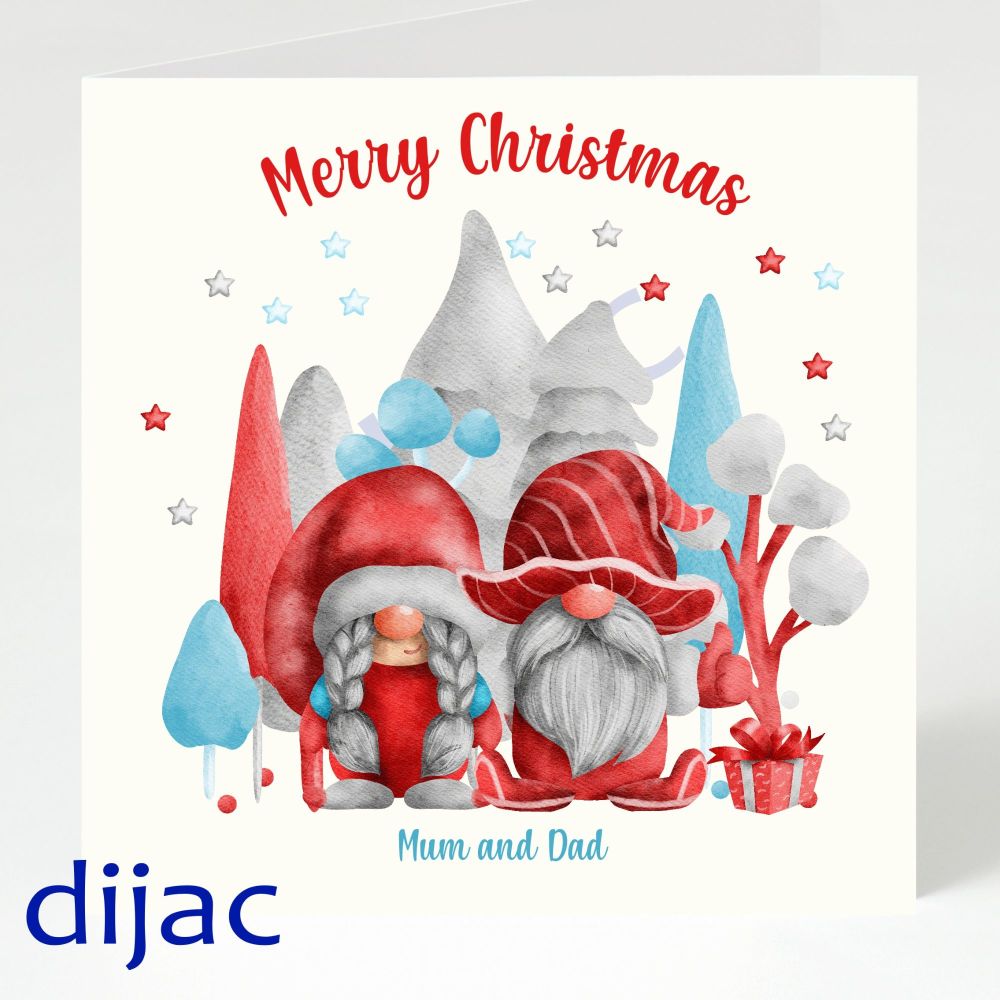 CHRISTMAS CARD<BR>GNOMES (D1)<BR>GCCGD1<br>15 x 15 cm