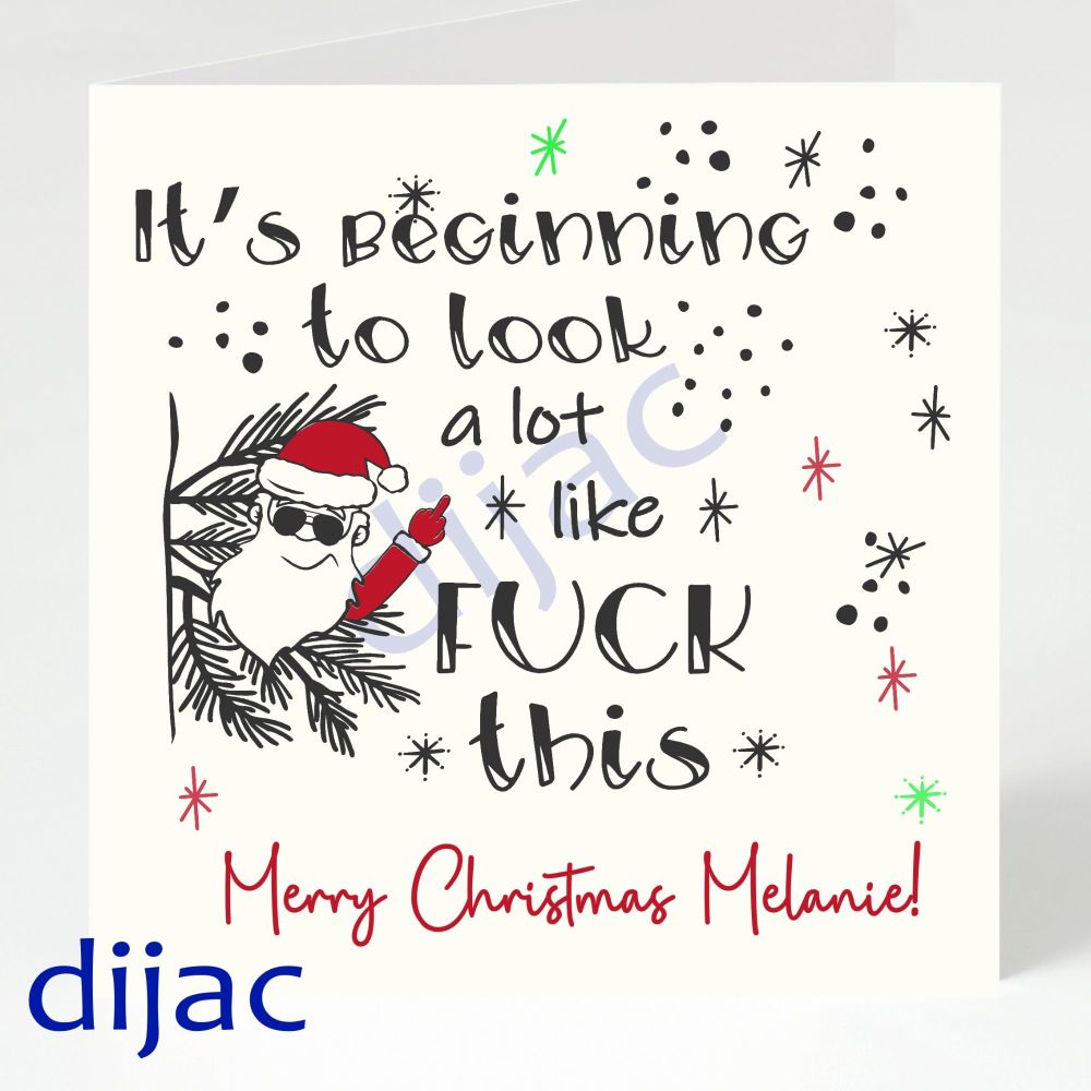 ADULT CHRISTMAS CARD<BR>FUCK THIS<BR>GCCFT1<br>15 x 15 cm