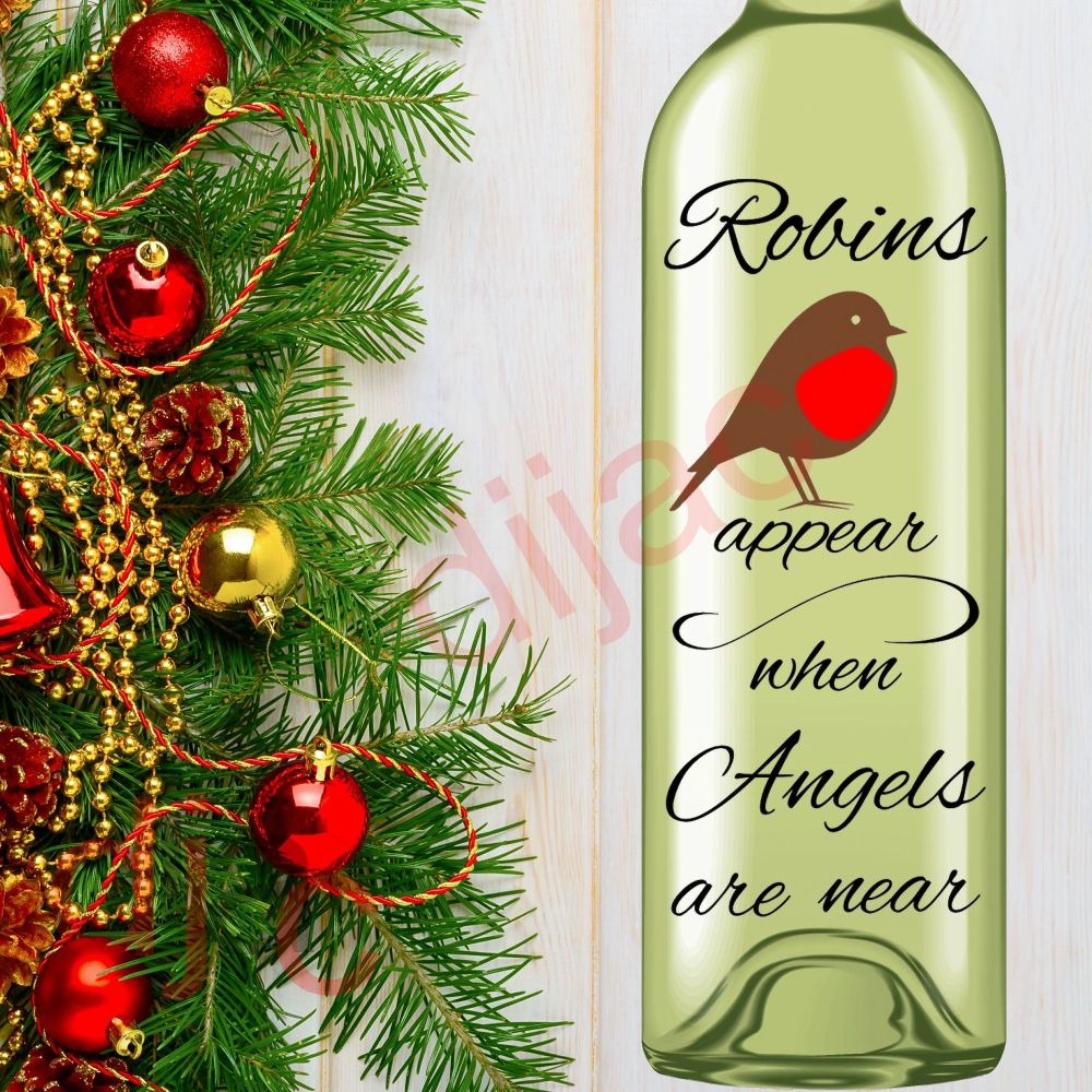 Robins Appear / Christmas Vinyl Decal D1