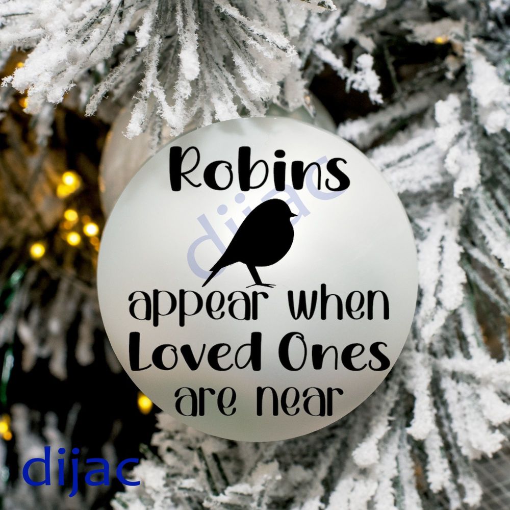 Robins Appear / Christmas Bauble Vinyl Decal