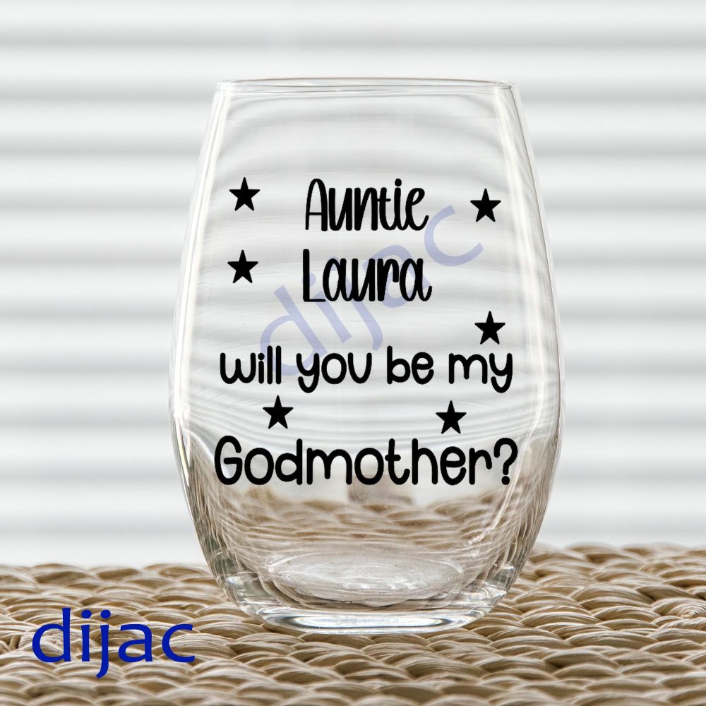 Will You Be My Godmother? / Personalised Vinyl Decal