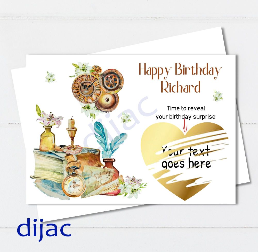Scratch off Birthday Card Personalised Surprise SCB3