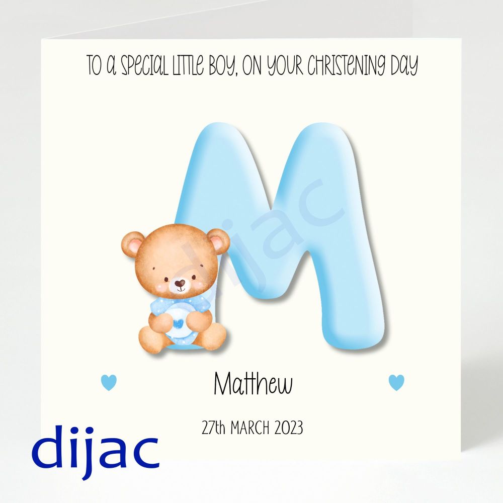 Personalised Christening Card Special Boy GCC1