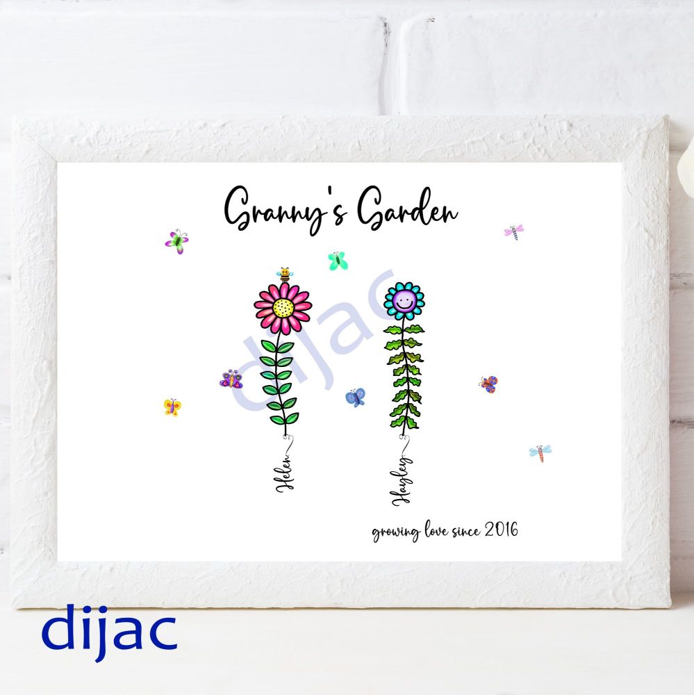 Grandma's Garden Personalised Print GG3