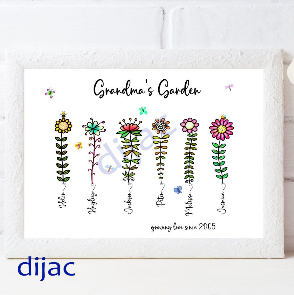 Grandma's Garden Personalised Print GG3