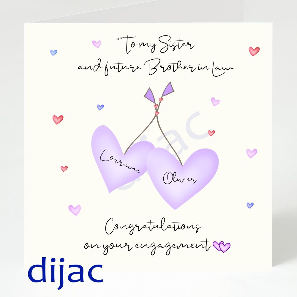 Personalised Brother/Sister Engagement Card GCE5