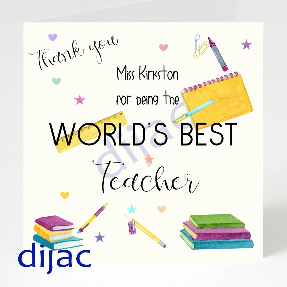 Personalised Teacher Thank You Card GCTY3
