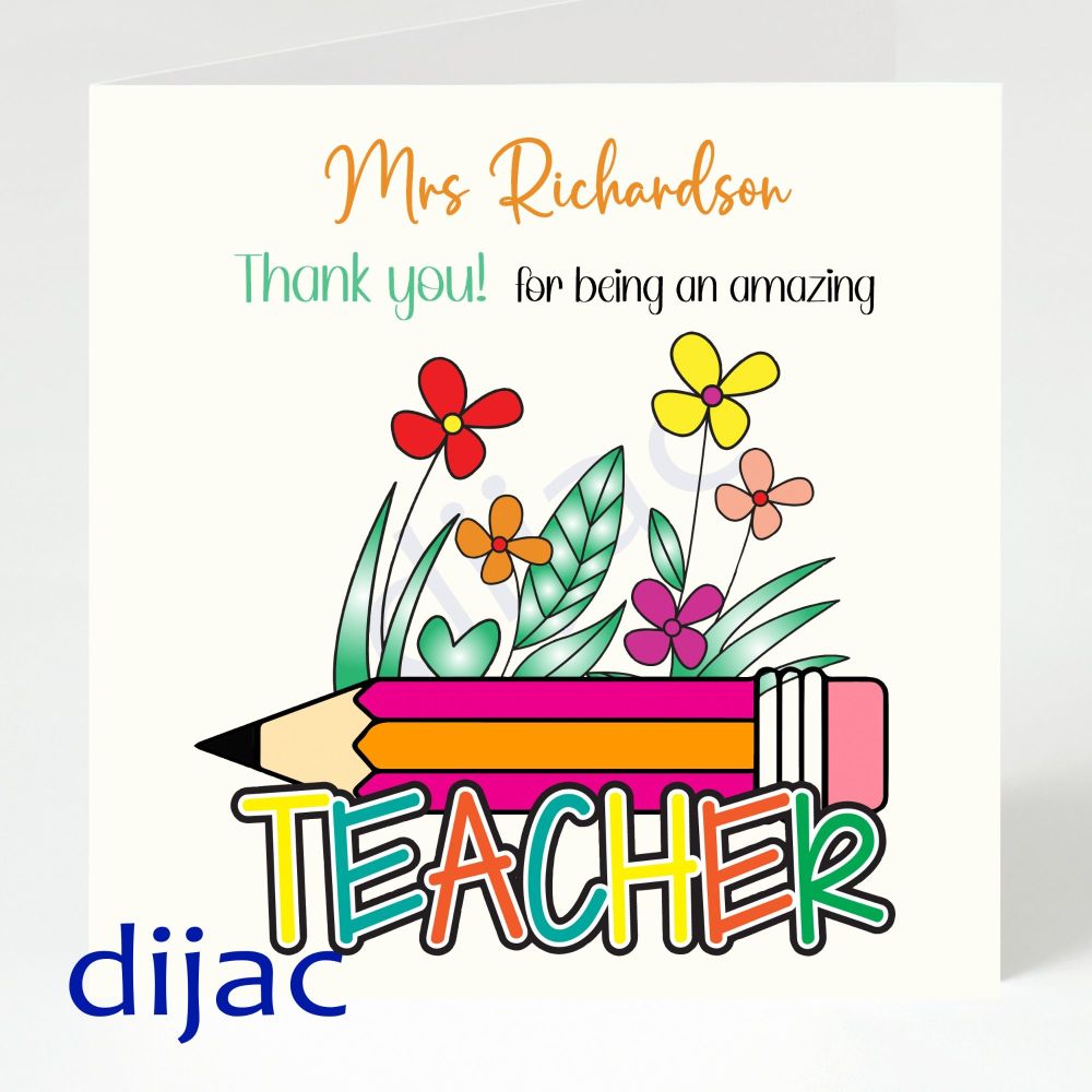 Personalised Teacher Thank You Card GCTY6