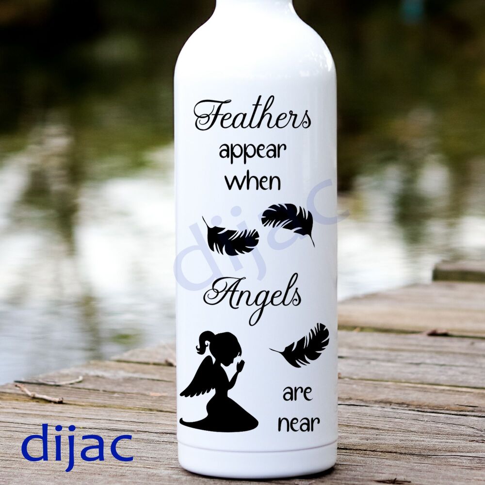 Feathers Appear When Angels Are Near / Vinyl Decal D1