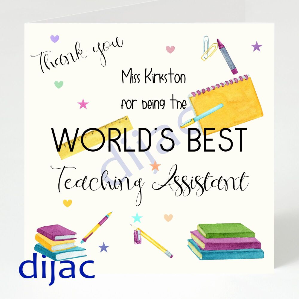 Personalised Teaching Assistant Thank You Card GCTY3