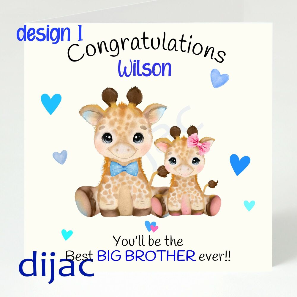 New Baby's Big Brother Card GCBIG1