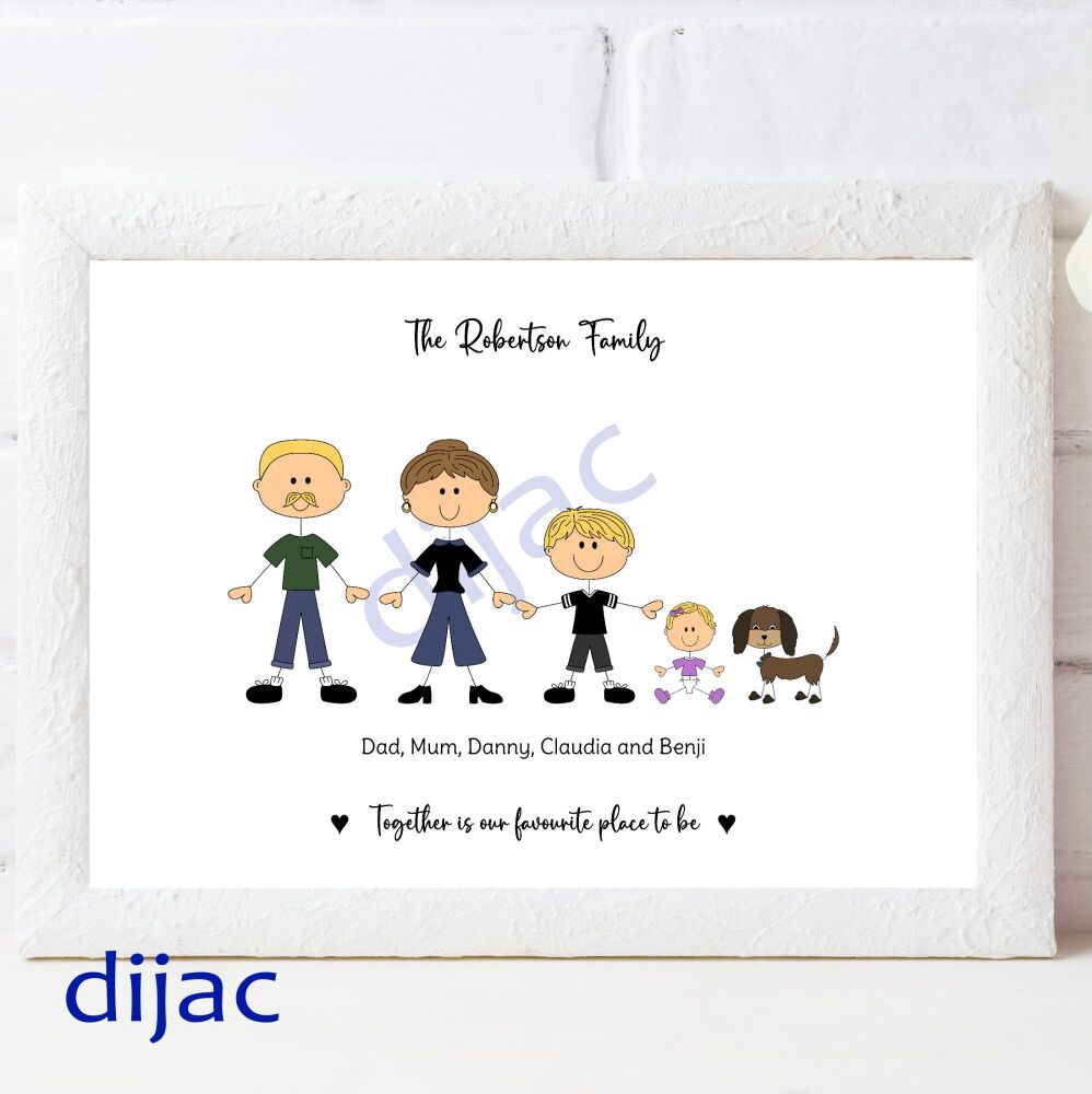 Personalised Stick Family Print