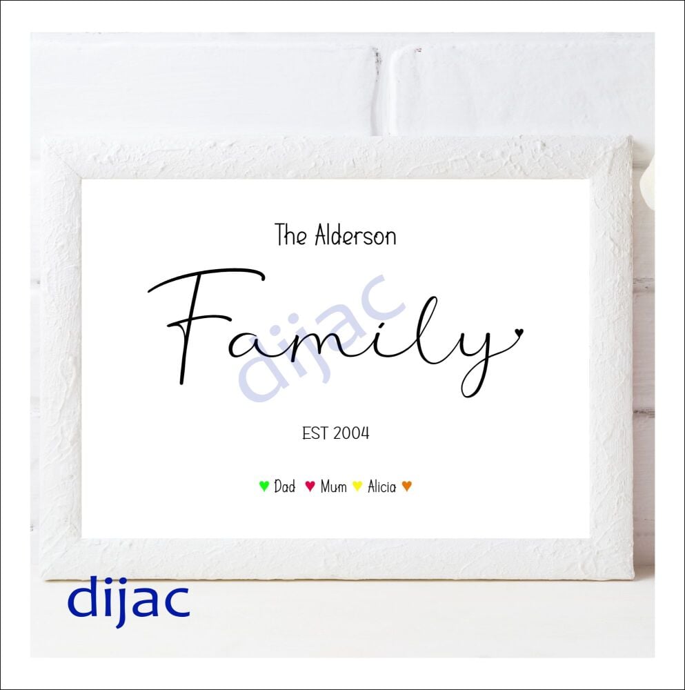 Personalised Family Print DJPF1