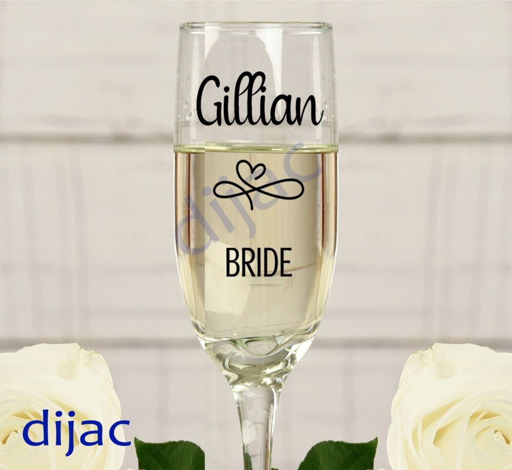 Wedding Name And Role / Personalised Vinyl Decal