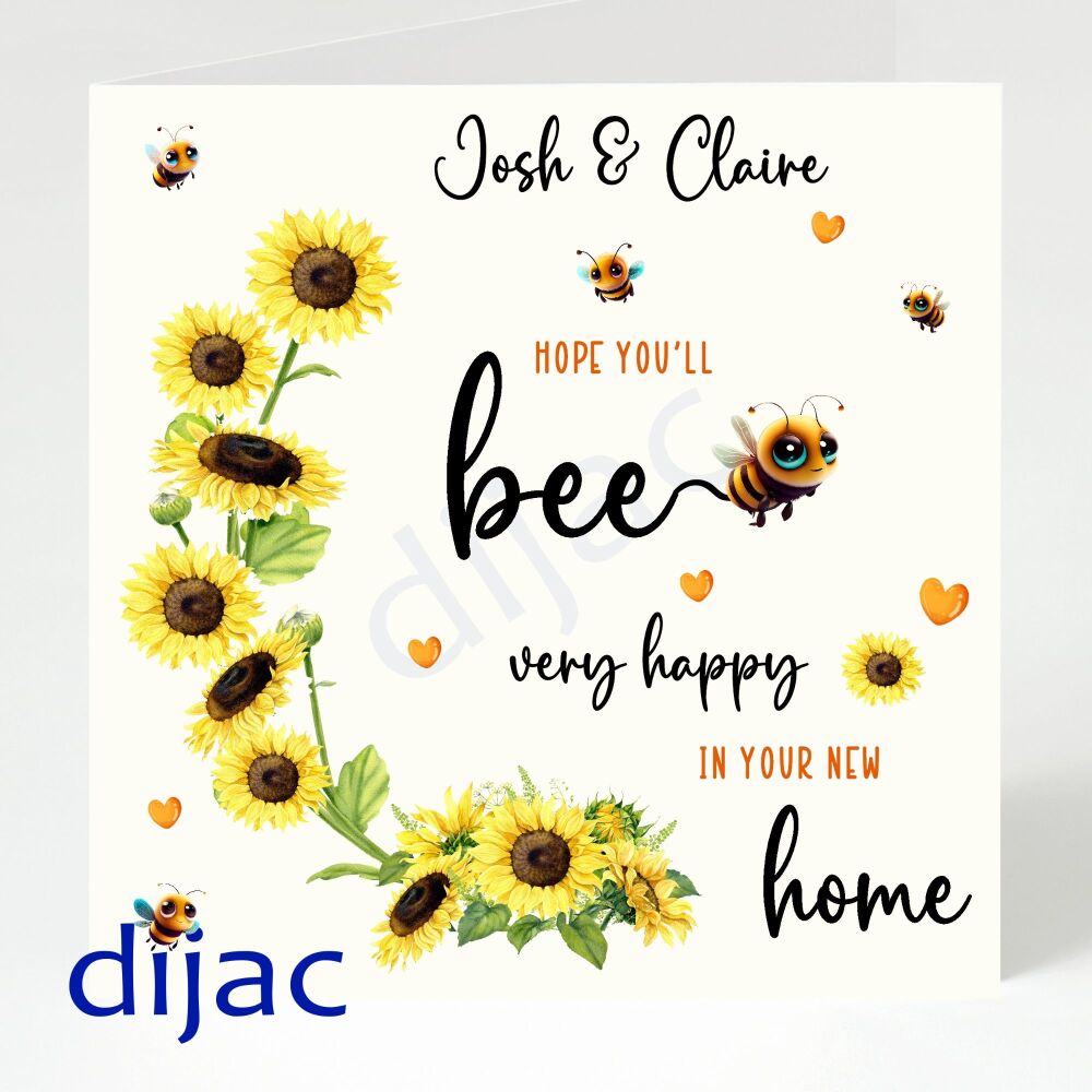 Bee themed New home card