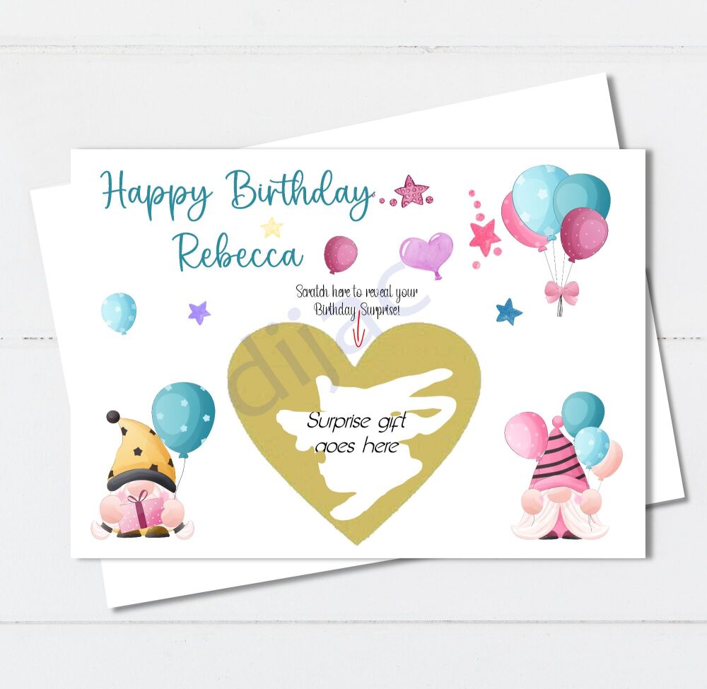 Scratch off Birthday Card Personalised Surprise SCB1