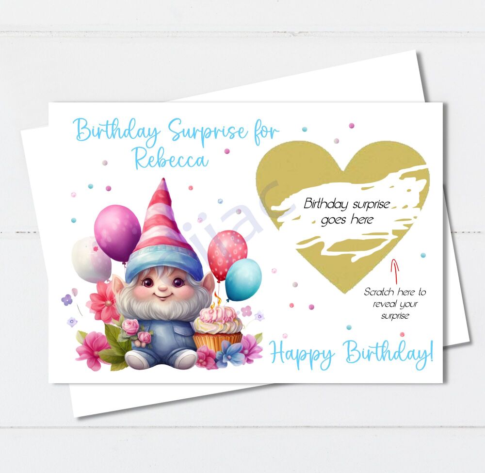 Scratch off Birthday Card Personalised Surprise SCB2