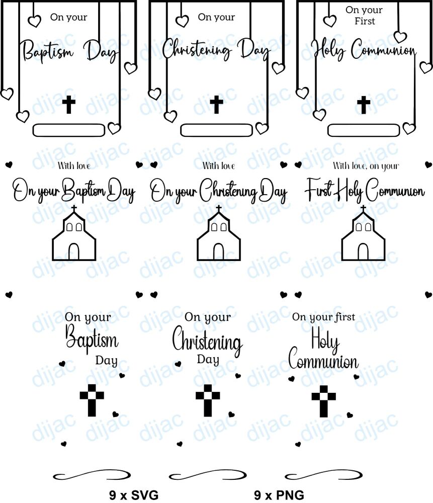 9 SVG and PNG files for craft cutting machines