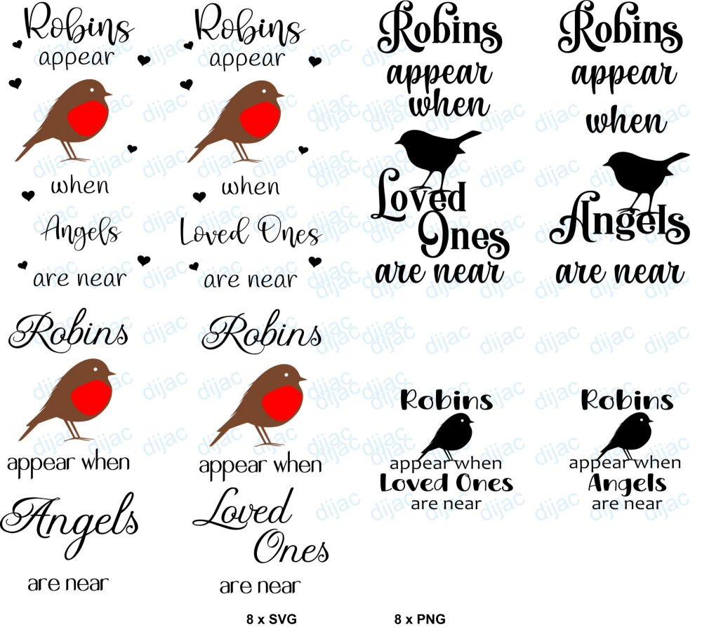 8 Robins SVG Bundle