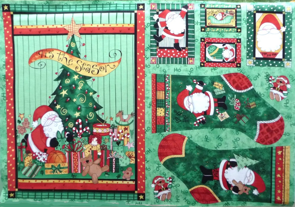 1454 Here Comes Santa  Christmas Panel