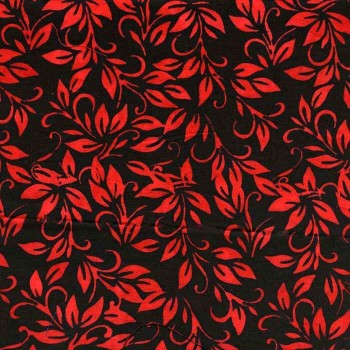 6-400 Batik - Black & Red - Hand Dyed Cotton Fabric