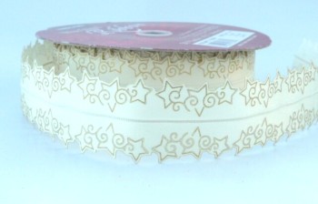 COS10A11 Wired Gold Stars & Swirls on Cream 38mm