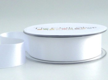 Double Satin Ribbon White 3501-01