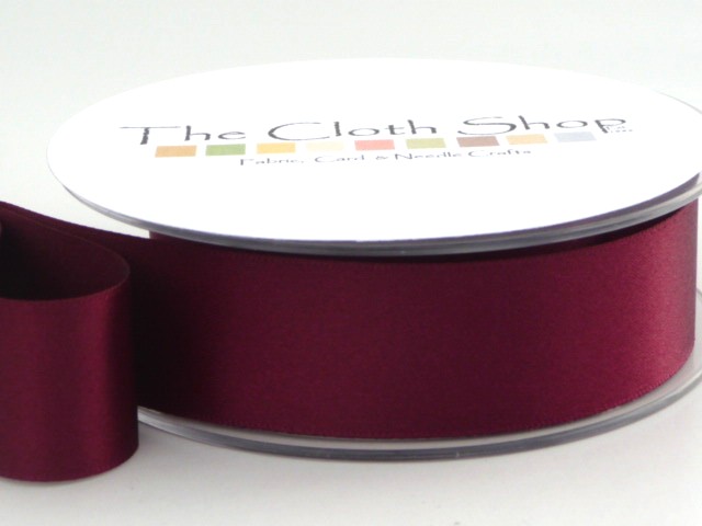 Double Satin Ribbon Wine Red 3501-17 - All Widths - Berisfords