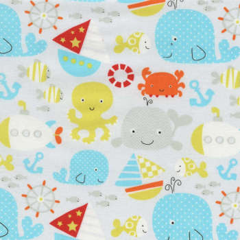 C3293  Whales & Octopusses Childrens Quilting Fabric