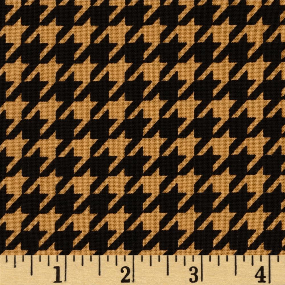 2141805-01 Houndstooth Black & Tan Quilting Fabric Sold in FQ, 1/2m, 1m Lengths