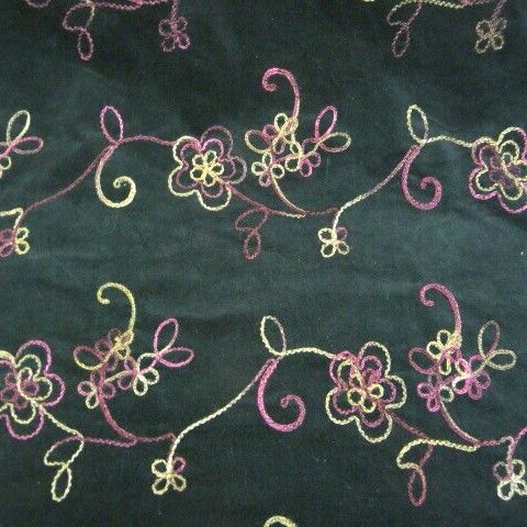 Embroidered Velvet Coating LX533