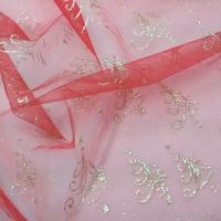 L1221 Gold Trees Organza Christmas Fabric