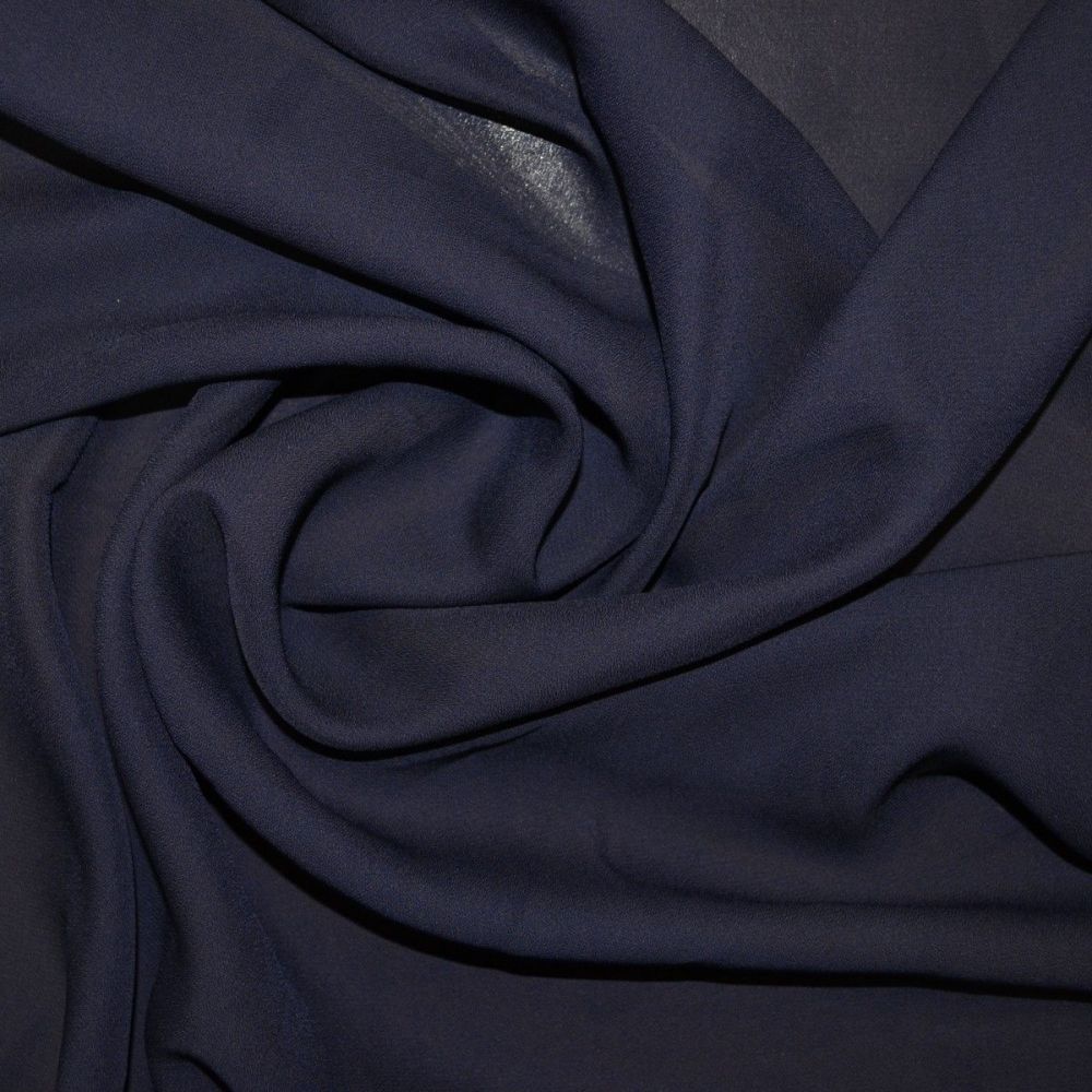 L1215-15 Navy Blue Crepe Georgette Dress Fabric | Polyester 44" Wide